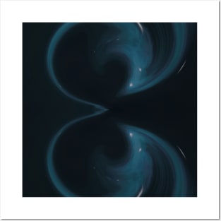 Teal Galaxy Constellation Abstract Posters and Art